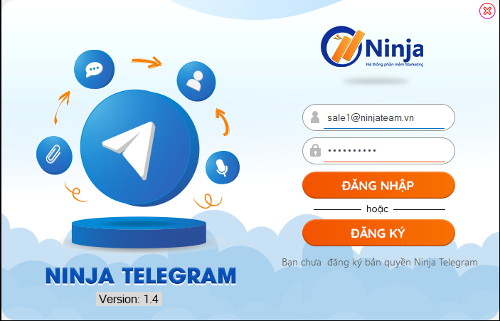 Đăng nhập vào Ninja Telegram