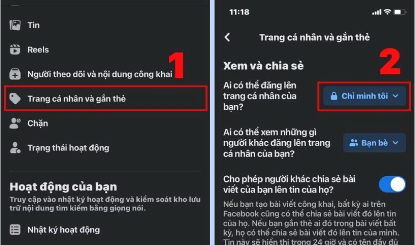 Chọn mục “Ai có thể đăng lên trang cá nhân của bạn?” và chuyển sang “Chỉ mình tôi”